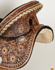 Hilason Western Horse Treeless Trail Barrel American Leather Saddle