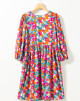 Lena Floral Bubble Sleeve Babydoll Dress