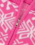 Geometric Christmas Snowflake Quarter Zip Collar Sweater