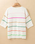 Joanna Striped Drop Shoulder Sweater