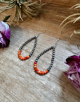 Orange Spiny Oyster Earrings – Sterling Silver Pearls