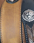 Nocona Leather Mens Belt String Lace 1-1/2 In Silver Conchos Black