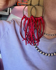 10 options Deer Skin Leather Hoop Earrings – 6.5" – Final Edition – USA Made