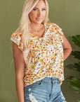 Mikayla Floral Ruffled Sleeveless Tank Top