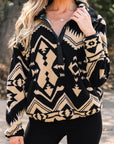 Western Aztec Fleece Half Zip Sweatshirt