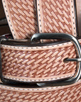 Hilason Basketweave Made In Usa Gun Holster Leather Work Belt Brown