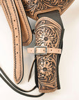 Hilason Western Double Hand Gun Holster Rig 44/45 Caliber Leather Cowboy
