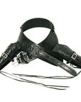 Hilason Double Caliber 44/45 Leather Western Cowboy Gun Rig Holster Black
