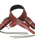 Hilason Double Caliber 44/45 Leather Cowboy Gun Rig Holster Mahogany