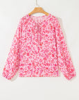 Adalyn Floral Puff Sleeve Lightweight Blouse