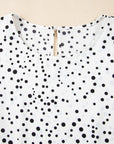 Dalmatian Dotted Ruffle Sleeve Blouse