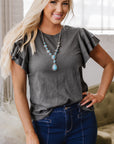 Yasmin Layered Ruffle Short Sleeve Top