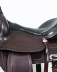 HILASON Western Horse Saddle American Leather Flex Tree Trail & Pleasure Dark Brown