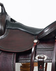 HILASON Western Horse Saddle American Leather Flex Tree Trail & Pleasure Dark Brown