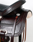 HILASON Western Horse Saddle American Leather Flex Tree Trail & Pleasure Dark Brown