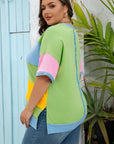 Juliet Plus Size Exposed Seam Patchwork Top