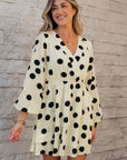 Kataleya Polka Dot Puff Sleeve Mini Dress