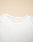 Lace Trim Textured T-Shirt