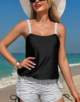 Kaliyah Striped Patchwork Tankini Set
