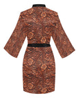 Tooled Leather Print Women's Lounge Kimono Robe