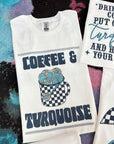 Coffee & Turquoise TEE or CREWNECK