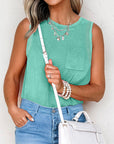 Mineral Wash Chest Pocket Tank Top
