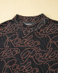Western Rodeo Mesh Mock Neck Top