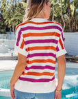 Georgia Stripe Short Sleeve Sweater