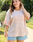 Amari Plus Size Stripe Waffle Knit Top