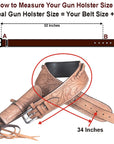 Hilason Western Right Hand Gun Holster Rig 44/45 Cal Leather Cowboy