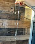 Sterling silver pearls - 28 inch - with barrel beads