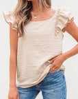 PB Bow Tie Ruffle Sleeve Top