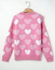 Pearled Heart Valentines Sweater