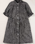 Denim Mineral Wash Buttoned Dress
