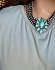 Princess Sonoran Turquoise Necklace – Emerson Thompson, Native Made, Sterling Silver