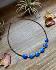 Sterling Silver & Spiny Oyster Choker with Lapis – Summer Necklace