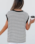 Marie Stripe Chest Pocket Tank Top