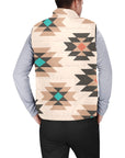Tan Aztec Puffy Vest