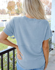 Madison Plain Corded Knit Mock Neck Top