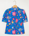 Floral Short Sleeve Buttoned Shirt