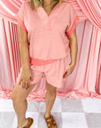 Plus Size Stripe T-Shirt and Shorts Set