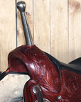 Hilason Custom Designed Rare Western Trick Riding Saddle Mahogany