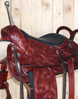 Hilason Custom Designed Rare Western Trick Riding Saddle Mahogany
