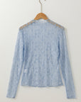 Adalynn Sheer Floral Lace Long Sleeve Top