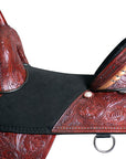 HILASON Western Horse Treeless Trail Barrel Saddle American Leather | Horse Saddle | Western Saddle | Treeless Saddle | Saddle for Horses | Horse Leather Saddle