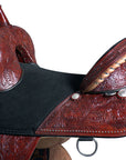 HILASON Western Horse Treeless Trail Barrel Saddle American Leather | Horse Saddle | Western Saddle | Treeless Saddle | Saddle for Horses | Horse Leather Saddle