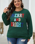 Christmas Merry And Bright Cable Knit Pullover Sweatshirt
