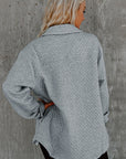 Brooklynn Retro Quilted Flap Pocket Button Shacket
