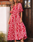 Raquel Paisley Side Slit Maxi Dress
