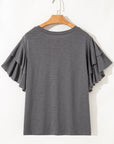 Plus Size Double Ruffle Short Sleeve Top
